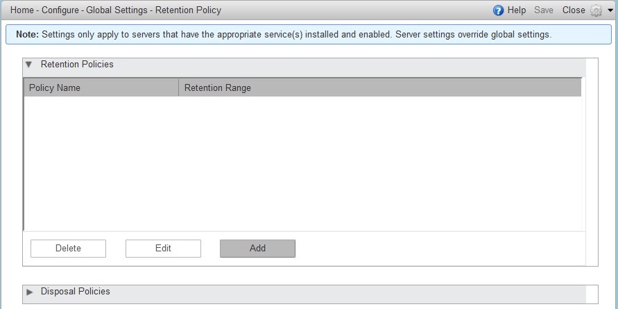 Global Retention Policy